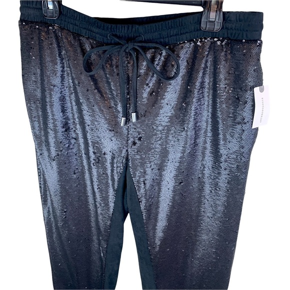 Anthropologie Sequined Maria Joggers Black Sequin Medium - Picture 9 of 16